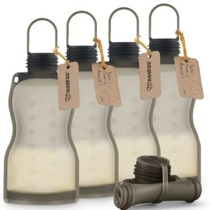 haakaa Silicone Breast Milk Storing Bag(9 oz,4pk)- Reusable Breastmilk Storage